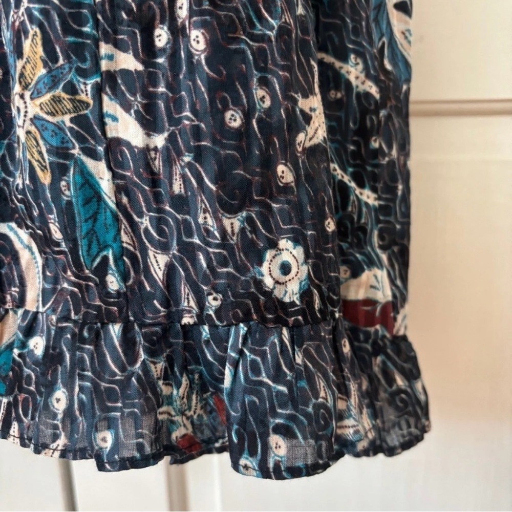 Ulla Johnson Mariam Midi Dress Floral Batik Jet Navy Blue‎ Halter Size 2 Flowy - Picture 15 of 16